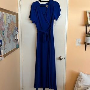 Short sleeved royal blue dress